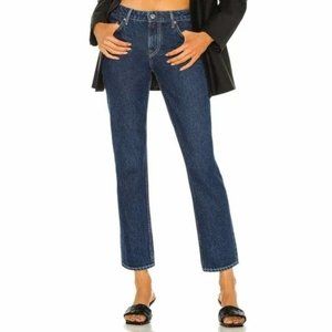 NEW GRLFRND The Kate Low Rise Slim Crop Straight Leg Jeans Pacific Palisades 30